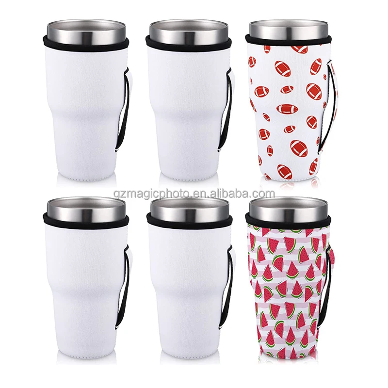 Sublimation Tumbler Sleeve Neoprene Blank Coffee Cup Cooler Sleeve with Handle for 20oz 30oz Tumbler Cooler