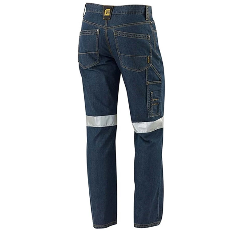 High Visibility Comfortable Apparel Work 300D Oxford Dark Blue Pants With Reflective Tape