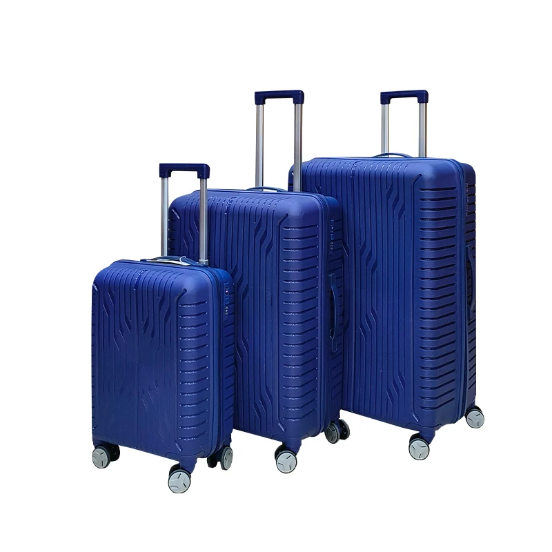 Customizable 3-Piece Travel Luggage Set Convenient PP Material with TSA-Approved Lock and Spinner Wheels for Unisex Airport Use