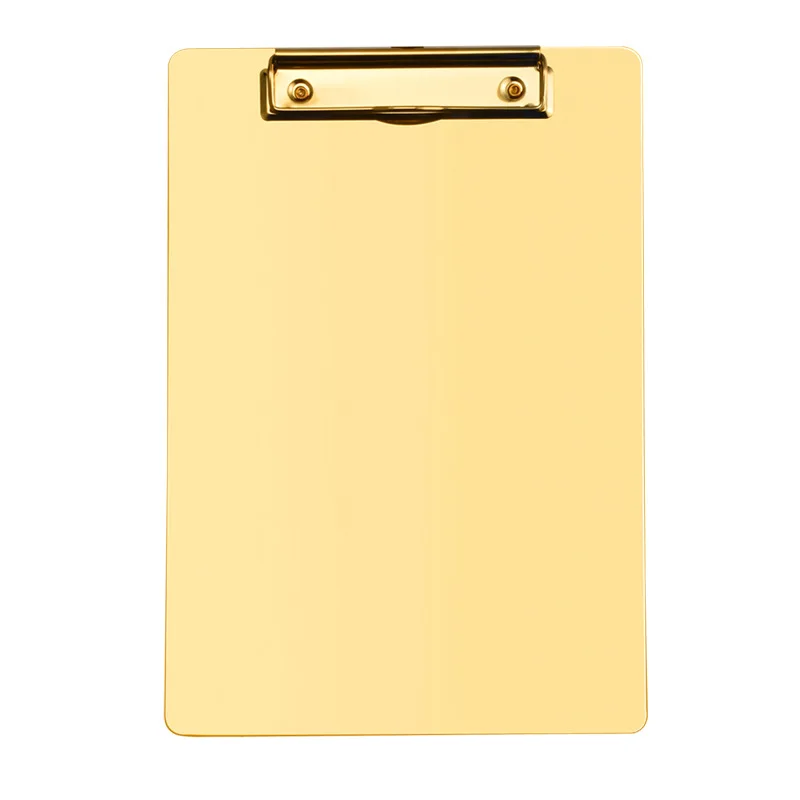 Металлический стандартный держатель для бумаг формата A4 с золотым профилем, канцелярские принадлежности для офиса, медсестер, студентов (1600600283457)