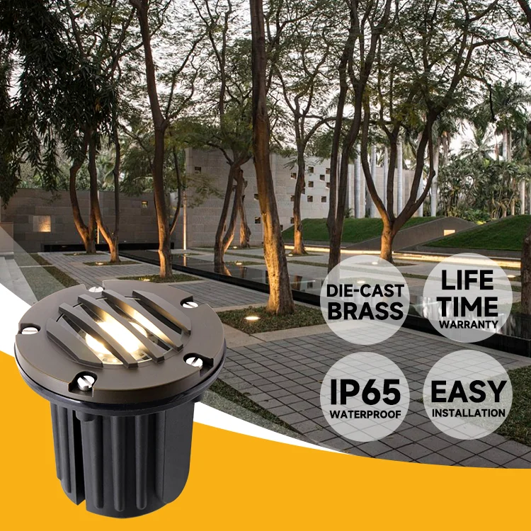 Hot Sale Solid Brass IP65 Waterproof Pool Walkway Yard Landscape Lighting Led Underground Lights Outdoor Garden Inground Light