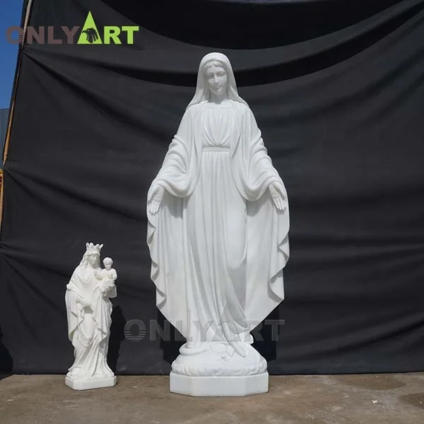 Large Size Religious Stone Marble Virgin Mary Statue For Outdoor