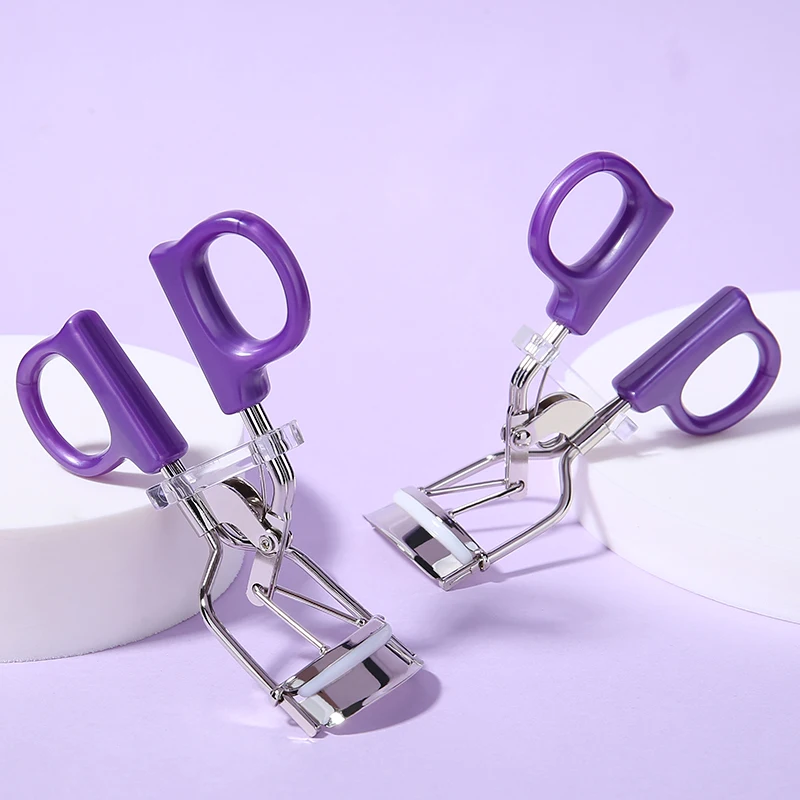 Private Label Fashional Sunflower Curling Eyelash Beauty Tools Handle Eyelash Curl Purple Stainless Steel Eyelash Curler A340