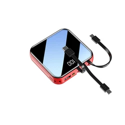 2021 Ultra-mini small power bank mobile phone 10000 mah powerbank lipo battery power banks USB C charging cable for mobile phone
