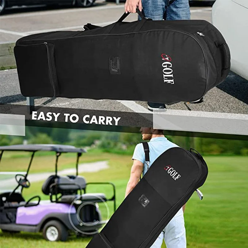 HOW TRUE Manufacturer Personalized Golf Travel Bags With Wheels Provides Superb Protection Portable Nylon Golf Travel Cover