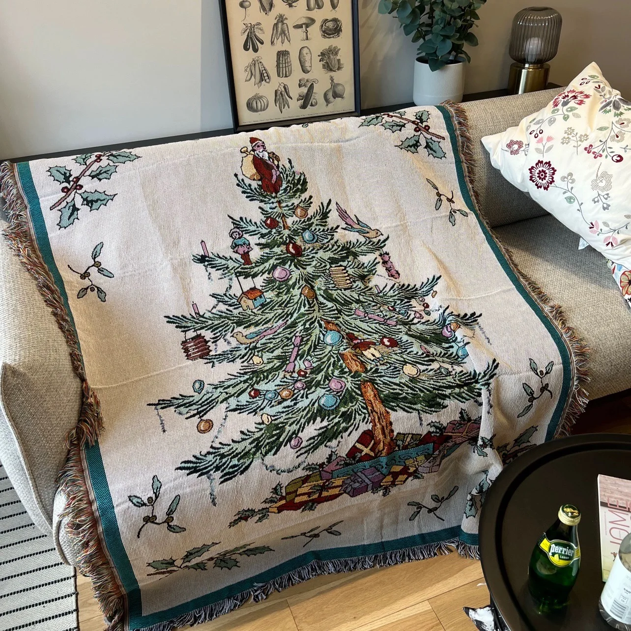 Foreign Trade Ins Christmas Tree Pine Hanging Cloth Background Cloth Christmas Day Decoration Woven Tapestry