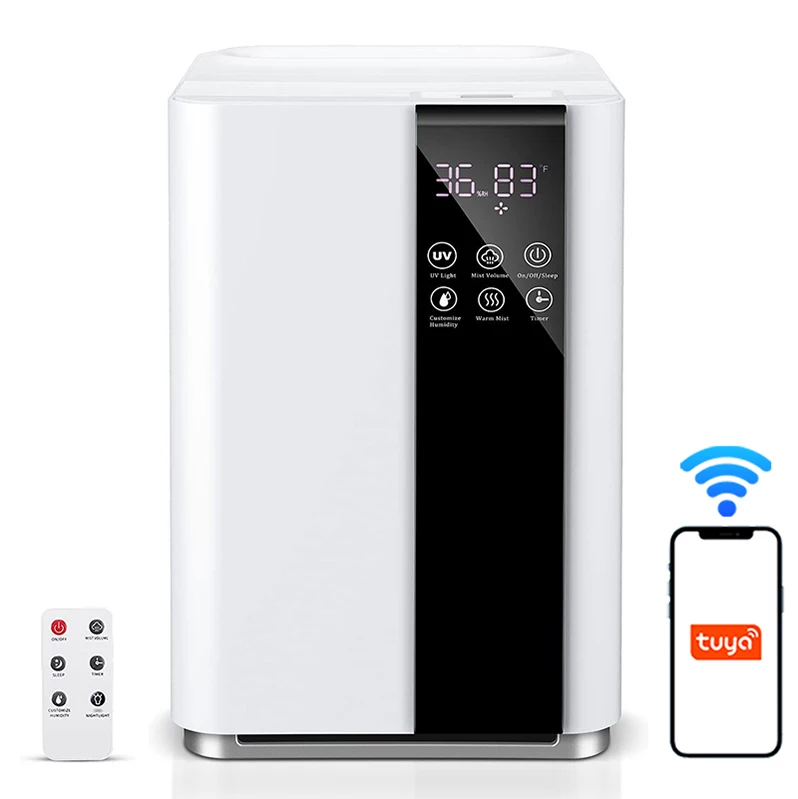 Home LED screen temperature display ultrasonic air purification humidifier app control cool mist humidifier