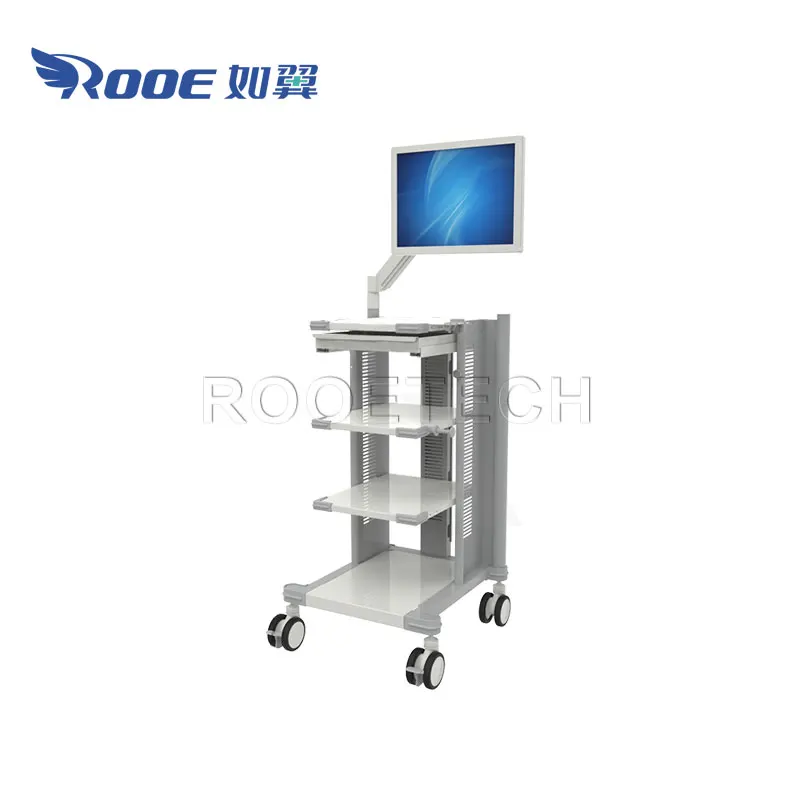 Mobile 4-Layers Shelves Ent Endoscope Laparoscopy Endoscopic System Trolley for Endoscopy