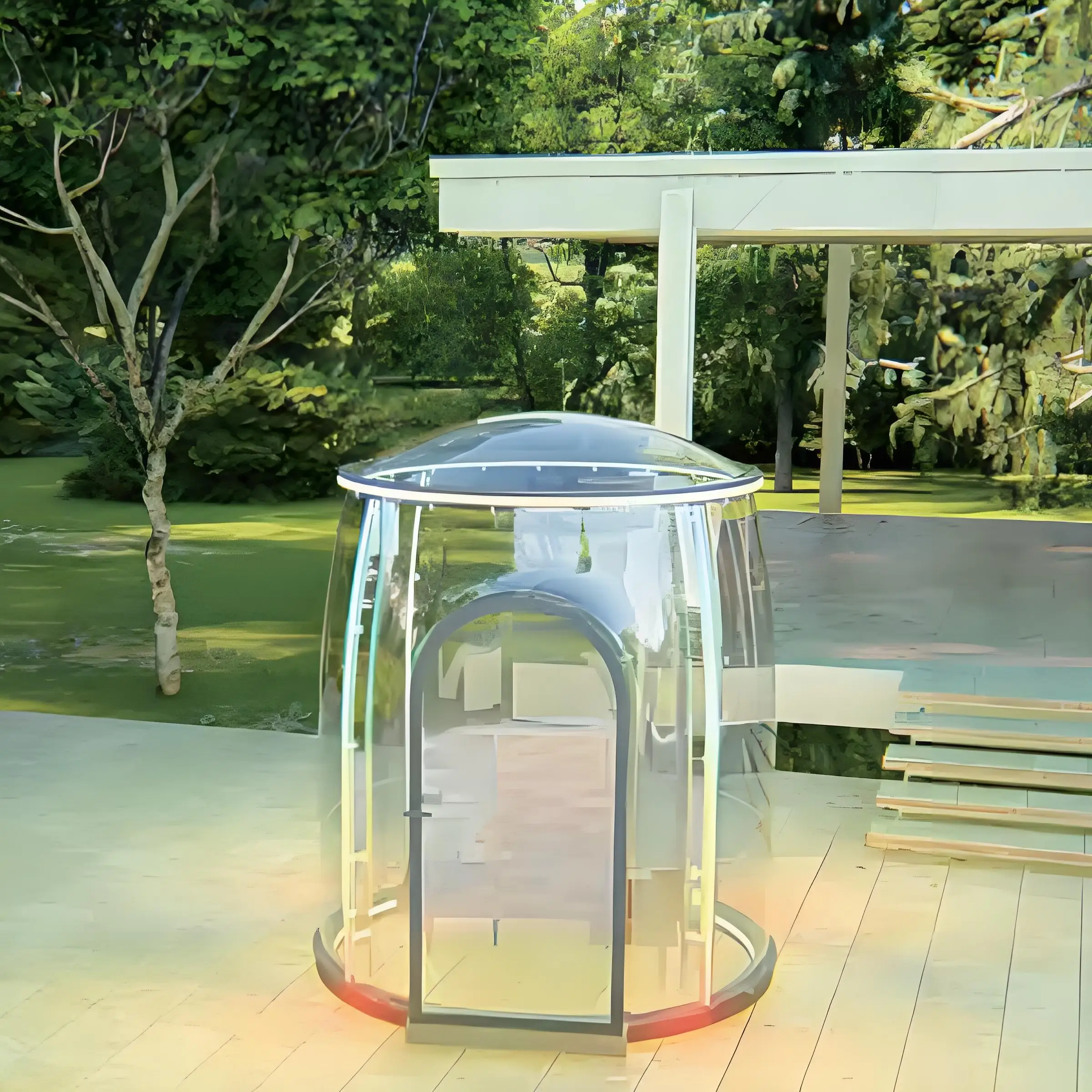 Full House Luxury Camping Dome Geodesic Transparent Garden Igloo Round  Tent