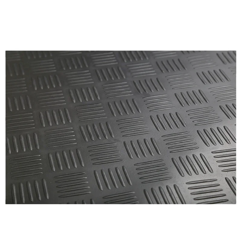 3-6mm Outdoor Fire Proof Floor Protection Checker Plate Rubber Matting