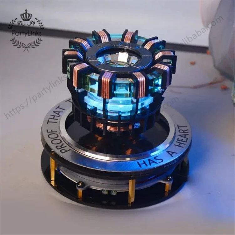 Iron Man Metal Maglev MK2 MK1 Model Toys Chest Lamp Super Hero 1:1 Arc Reactor Action Figure Light Arc Desktop Decoration