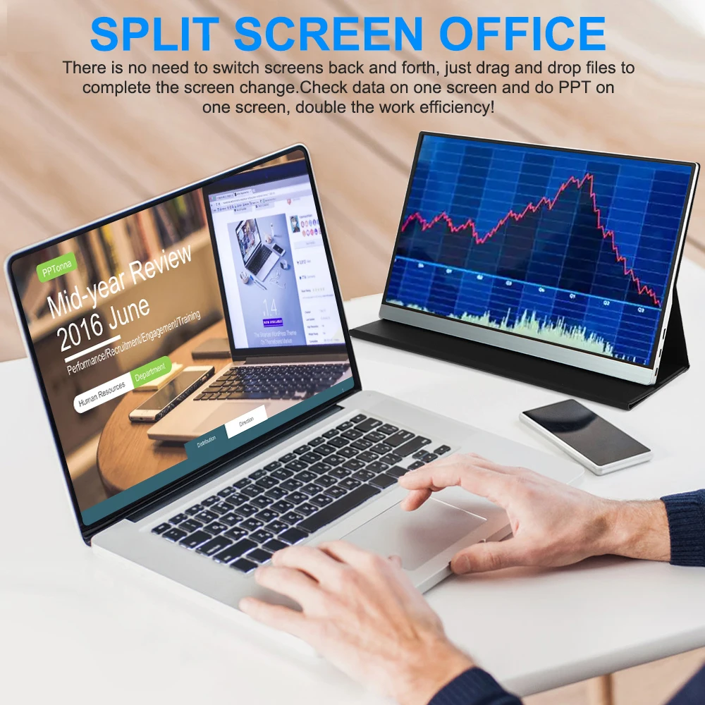 Good 17.3 inch Portable Monitor with Stand Portable USB C Monitor Touch Mobile Portable Monitor for Laptop IPS screen