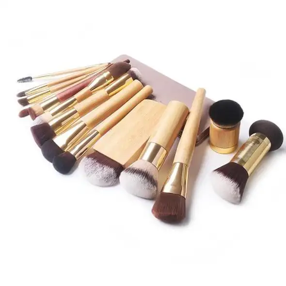 Makeup Tools Double Head Single Powder Foundation Blusher Eyeshadow Brushes Animal Hair Natural Bamboo Handle Makeup Brush