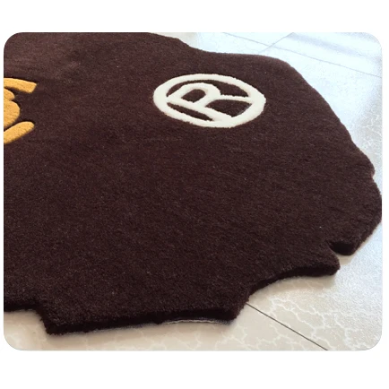 Custom Acrylic Hand Made Brand Logo Mat Shoe Shape Carpets Custom Die Cut Tufted Sneaker BAPE Rugs