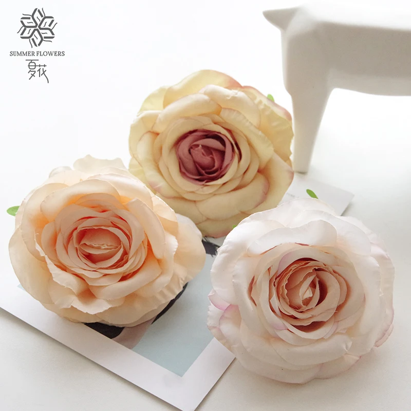 Artificial Flowers Head Fake Tea Rose Kenya Rose Different Colors Custom Mother Day Easter New Year Wedding Deco