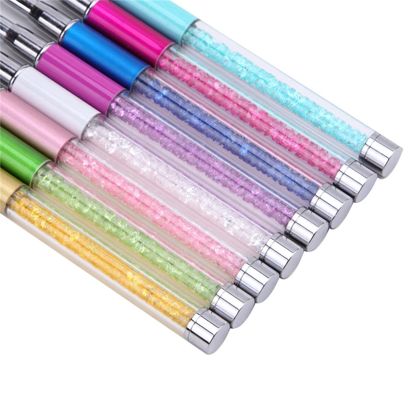 1PC Reusable Rhinestone Spiral Eyebrow Eyelash Spoolie Brush Comb Crystal Logo Custom Mascara Applicator Brushes