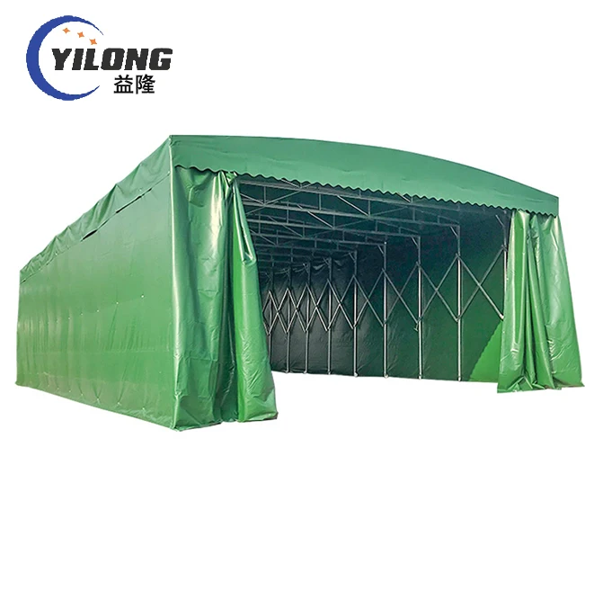 Canvas roof steel structure retractable automatic car shelter folding garage