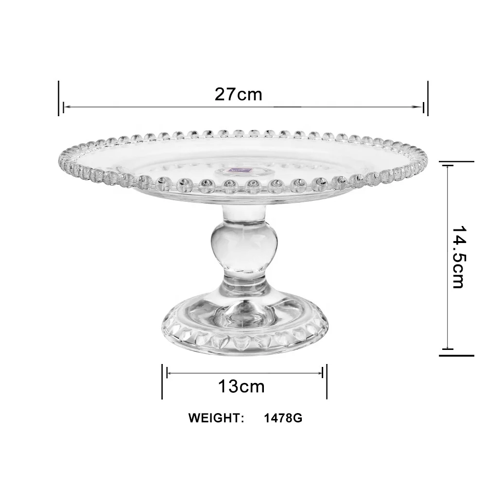 round rectangle tier dessert fruit display table tray crystal glass cake stand