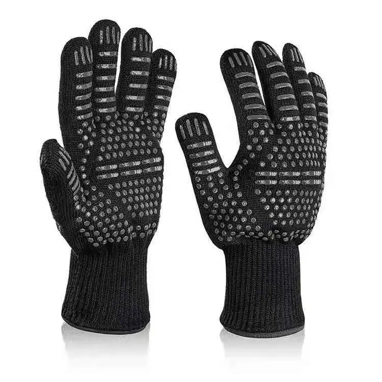 500 градусов термостойкие безопасные Арамидные силиконовые варежки кухонные аксессуары горячий горшок обработчик выпечки барбекю перчатки