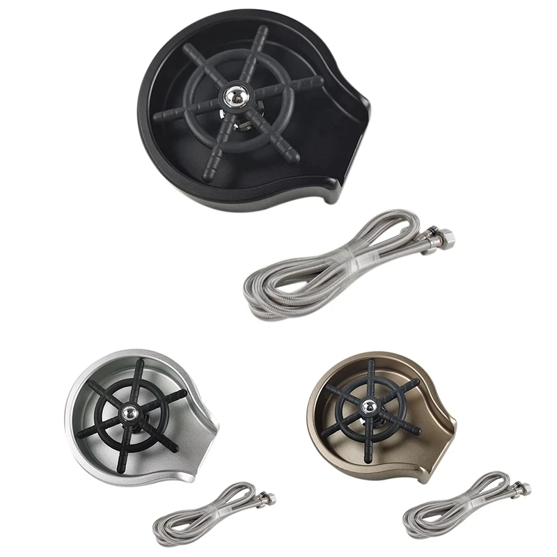 Stainless Steel Bar Glass Rinser Coffee Pitcher Wash Cup Tool Faucet Glass Rinser for Kitchen Sinks