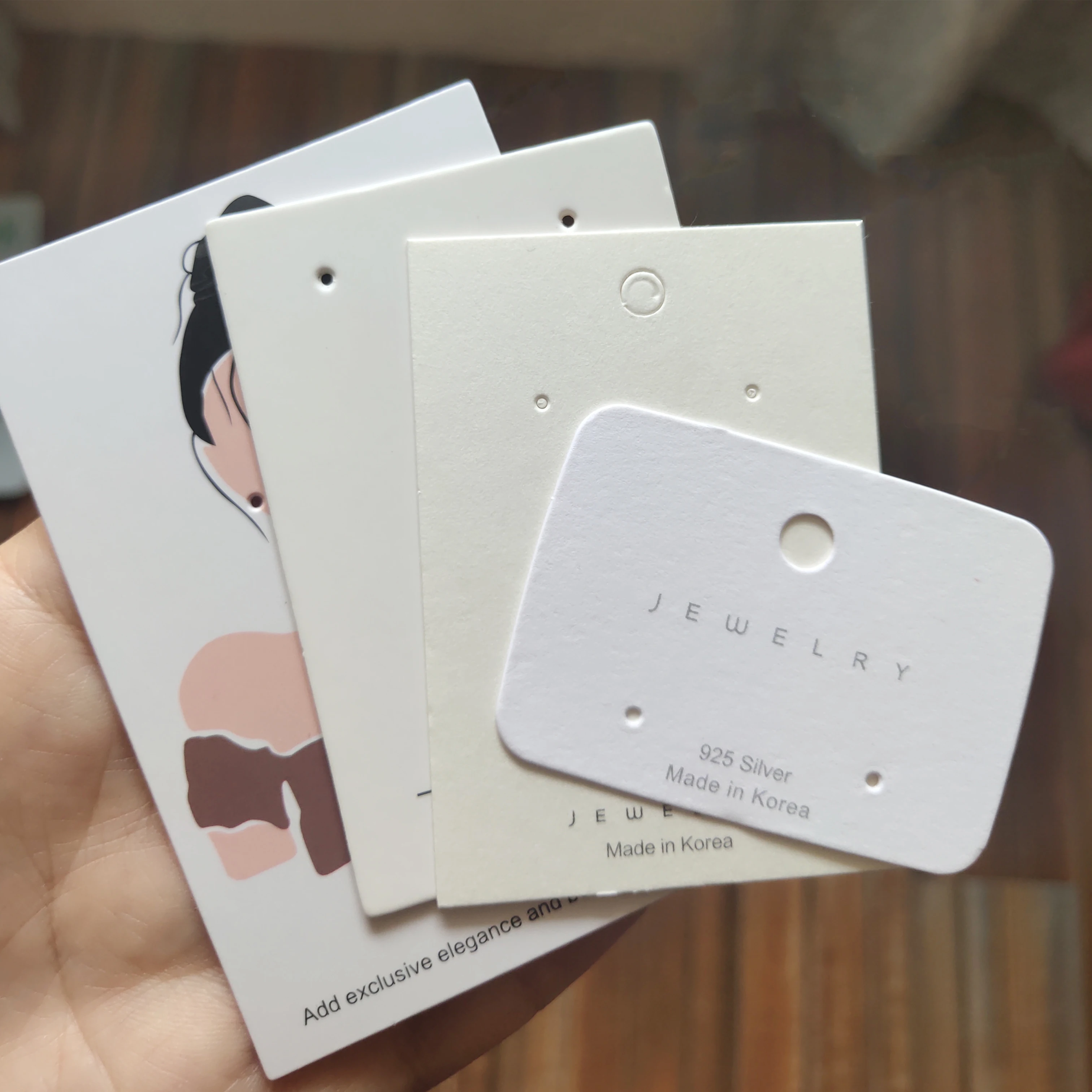 pink paper jewelry packaging and display card for women earrings