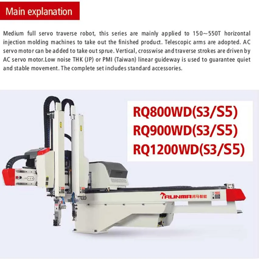 robot prepare bag camera robot arm injection molding programable robotic arm picker for injection machine