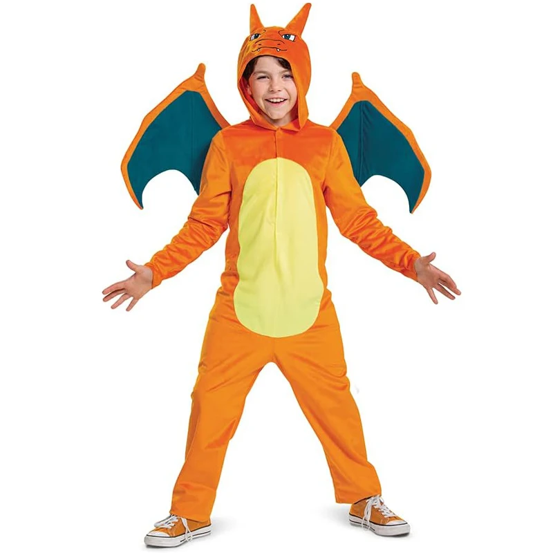 Charmander Cosplay Costume Halloween Cartoon Set for Party Children Stage Costume