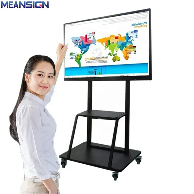 
65 Inch Multi 10 Points Touch Screen Smart LCD interactive panel Infrared Touch Windows Classroom Interactive Whiteboard 