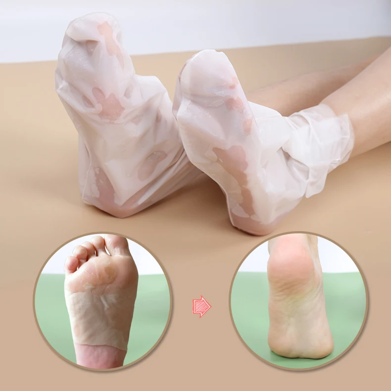 Wholesale Private Label Custom Baby Soft White Hydrating Repair Rough Heels Peel Exfoliating Foot Peel Mask