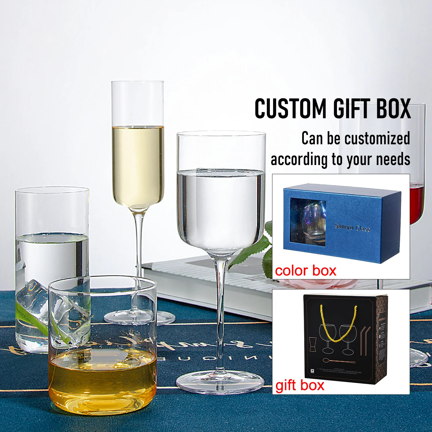 Handmade Luxury Clear Lead Free Crystal Wine Glasses Goblet ultra Thin Light weight Red white Wine Glass Set