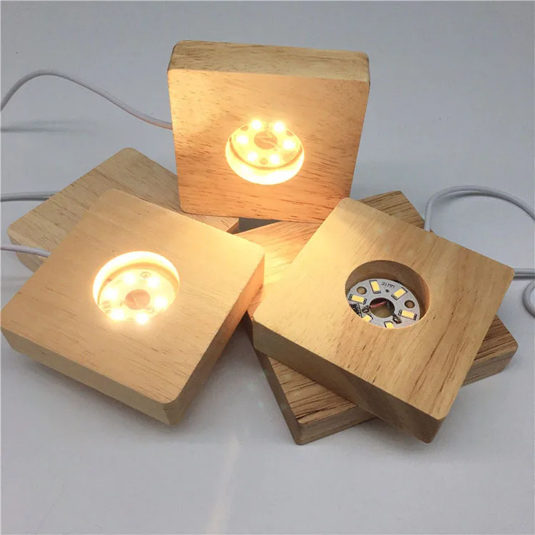 Galaxy Crystal Ball 3D Illusion Lamp wood led base Wood lamp Base nightlight for Birthday Gifts