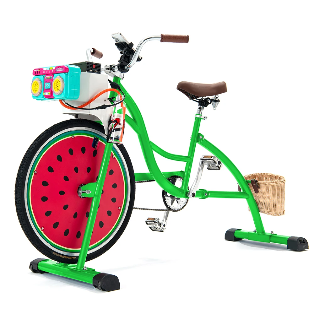 EXI factory wholesale white unicycle bike soap bubbles machine customized bike for party