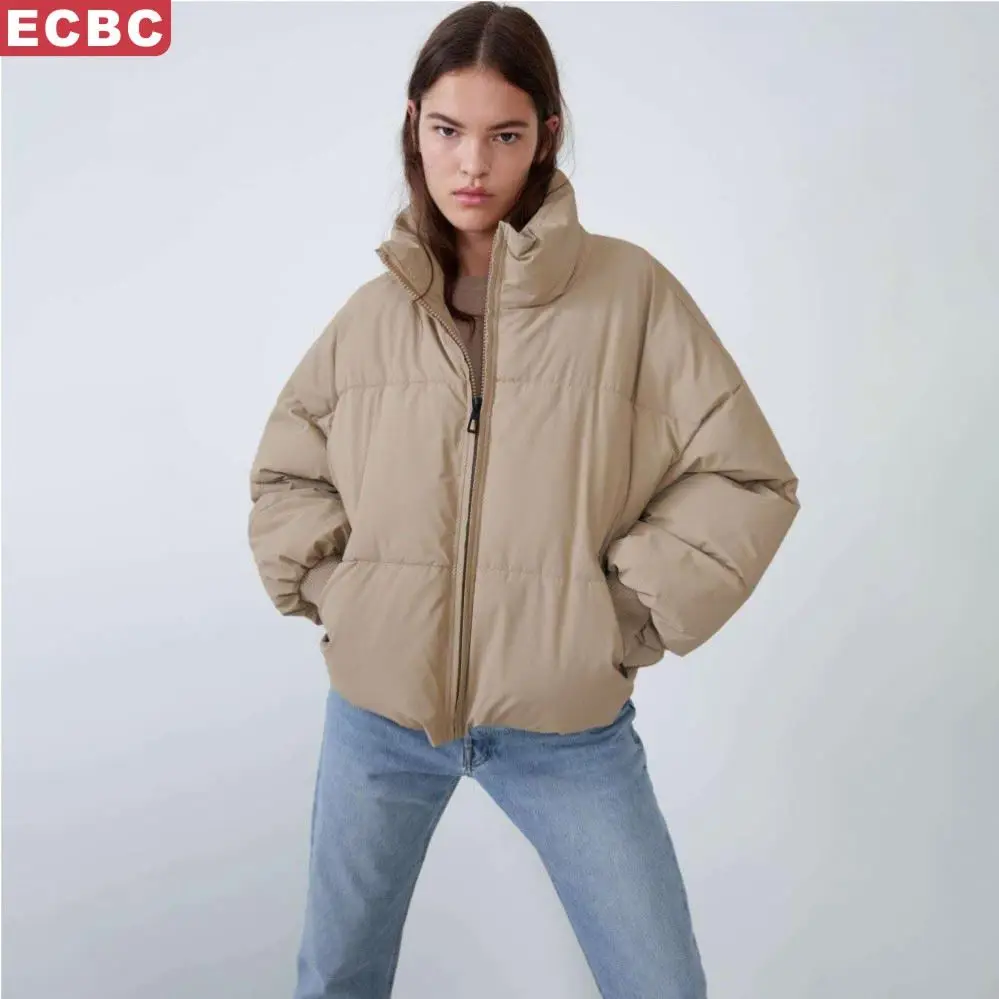 Autumn Winter New Products Street Fashion Casual All-Match Quilt Down Jacket Loose Bread Coat Cotton Zipper Puff Jacket Woman