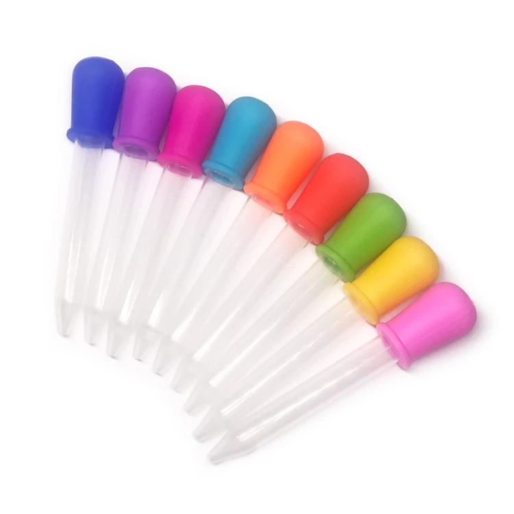 early education kids silicone plastic 5 ml micro burette liquid pipette dropper