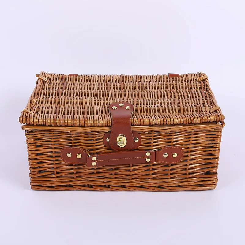 Top quality customized logo empty wicker hamper basket gift