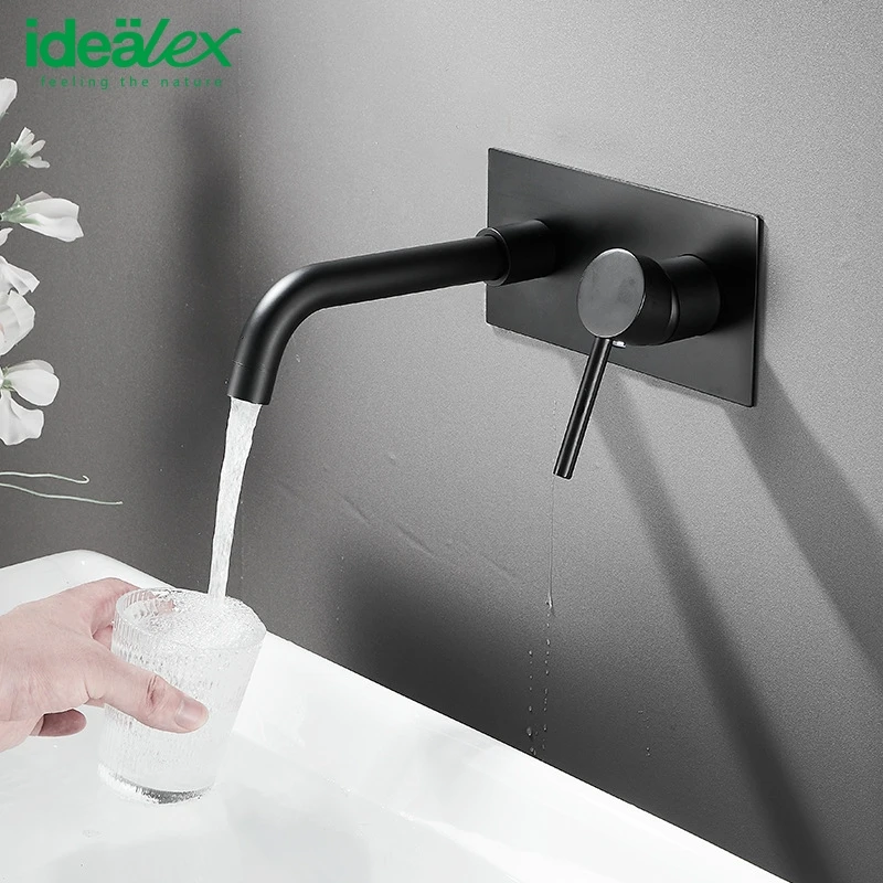 Ares Idealex Wall Mounted Single Handle Brass Chrome Water Faucet Wash Basin Tap Models for Bathroom