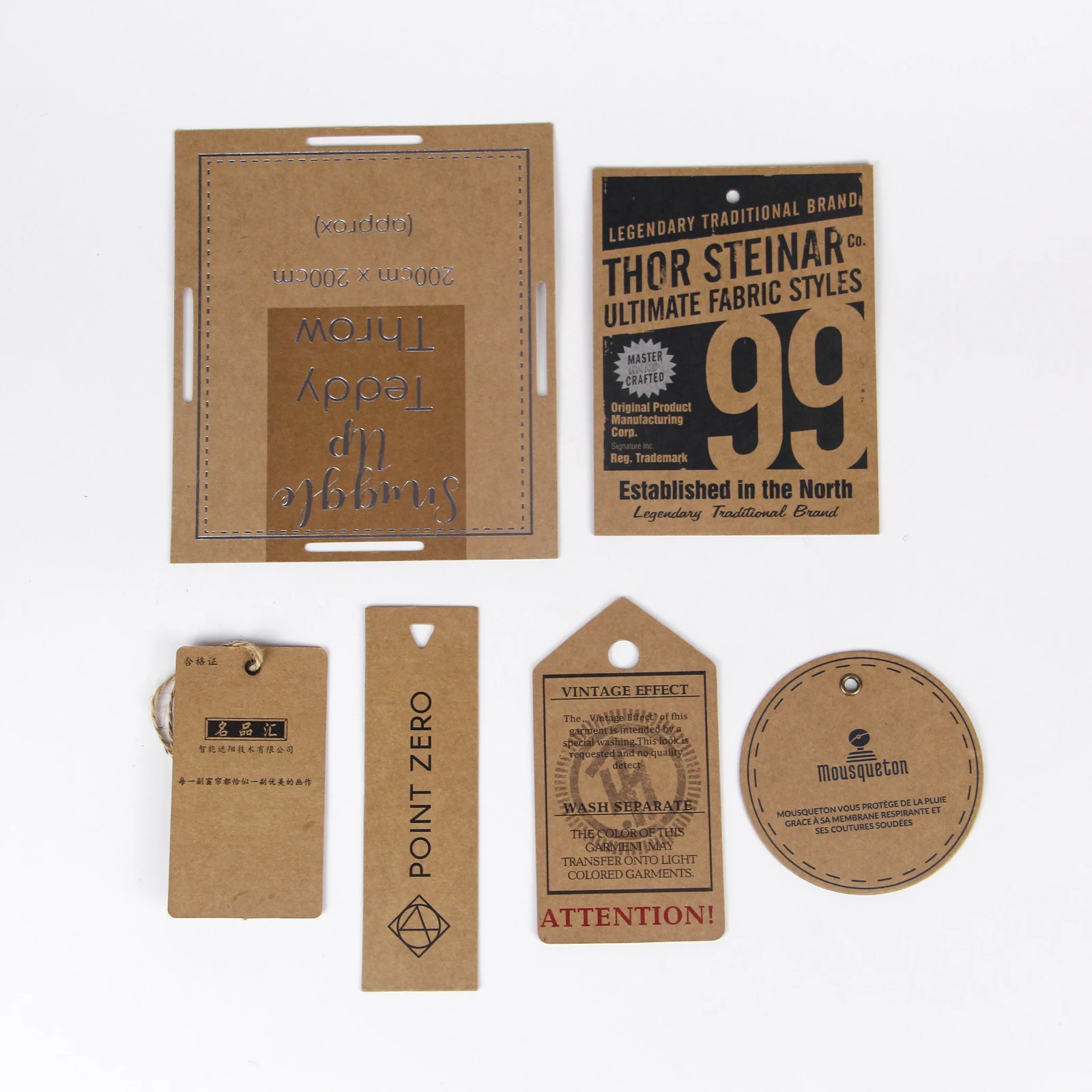 Free design kraft clothing tag custom paper card hang tag for women clothes Jeans T shirts