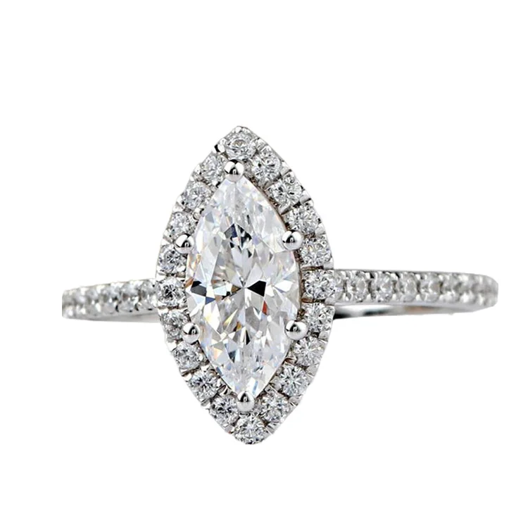 Moissanite Light White Color 5x8MM Antique Marquise shape Diamond for 14K White Gold Moissanite Ring