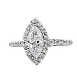 Moissanite Light White Color 5x8MM Antique Marquise shape Diamond for 14K White Gold Moissanite Ring