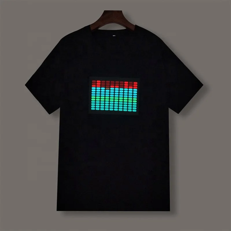 
Лидер продаж, Заводская поставка, футболка со светодиодной панелью и звуковой активацией, изготовленная на заказ футболка el flash 