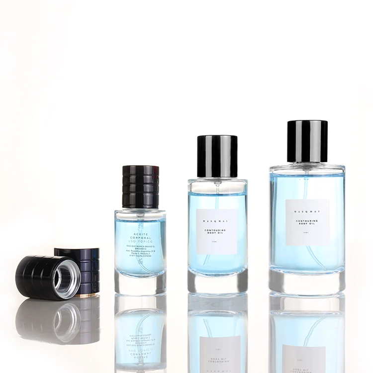 hot sale 30ml 50ml 100ml empty round glass perfume bottle support customized logo and perfume bottle with box