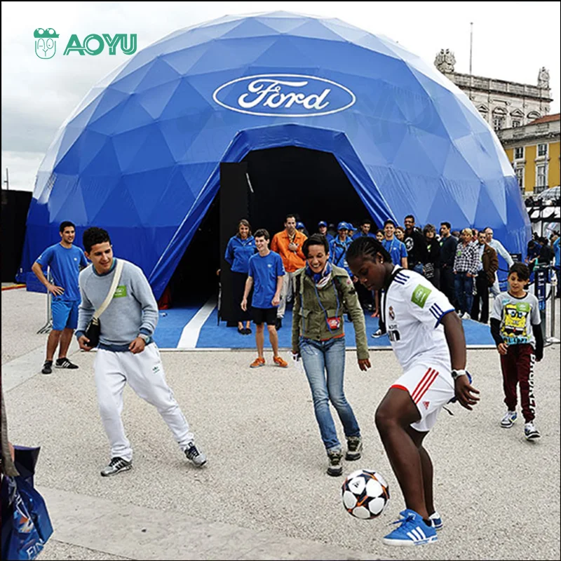 AOYU Unique tent geodesic projection dome for 360 projection carpa Tent camping&greenhouse for Glamping diameter customized