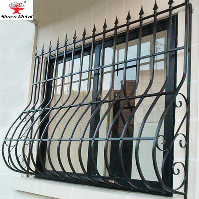 Modern wrought iron window balcony grill design fencing trellis
