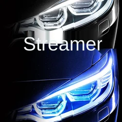 2pcs Car LED DRL Lamp Strip Car Daytime Running Light 12V Turn Signal Light Flexible Waterproof Soft Tube Guide Light Strip