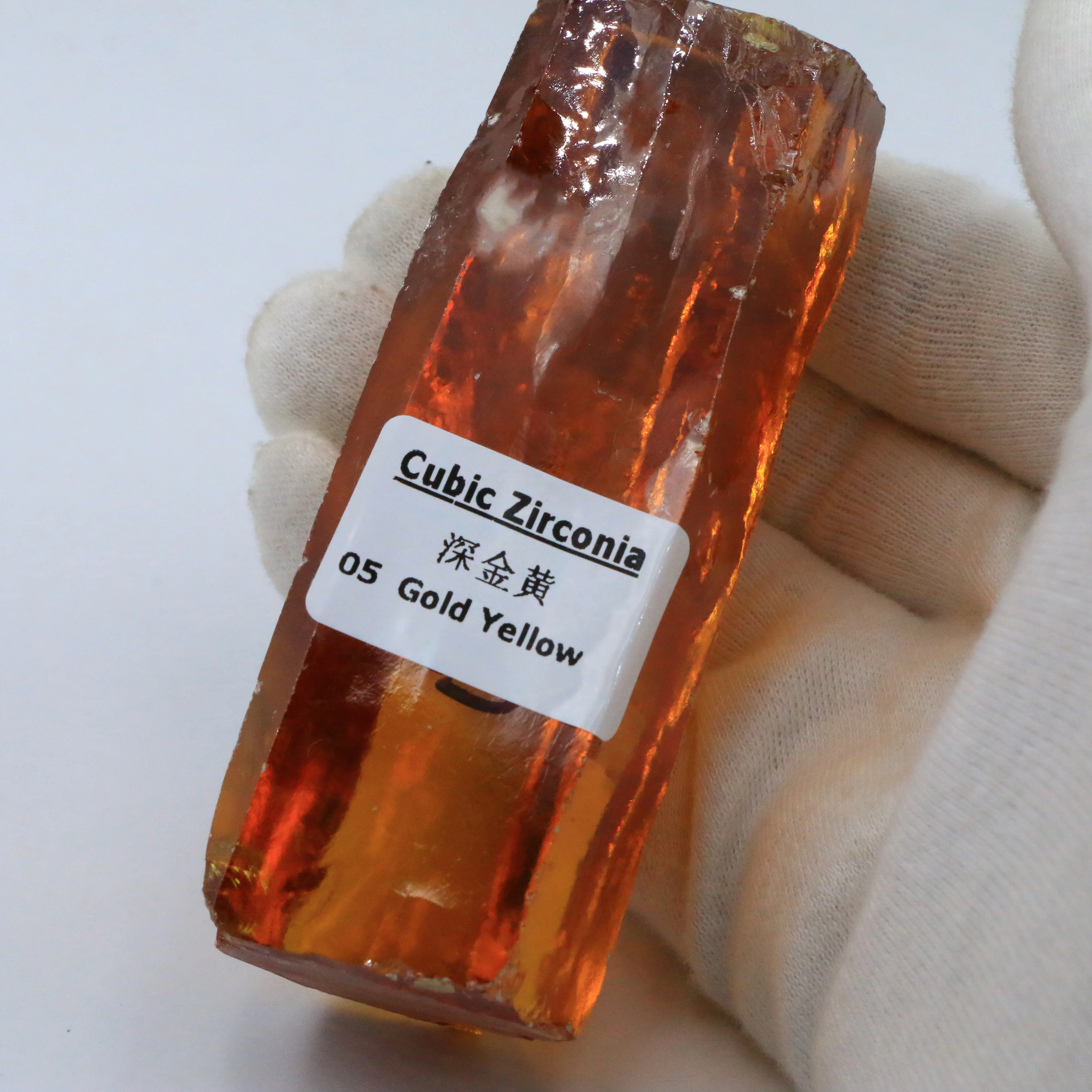 Hot Sale CZ Stone Raw Material Golden Yellow Rough Cubic Zirconia Stones