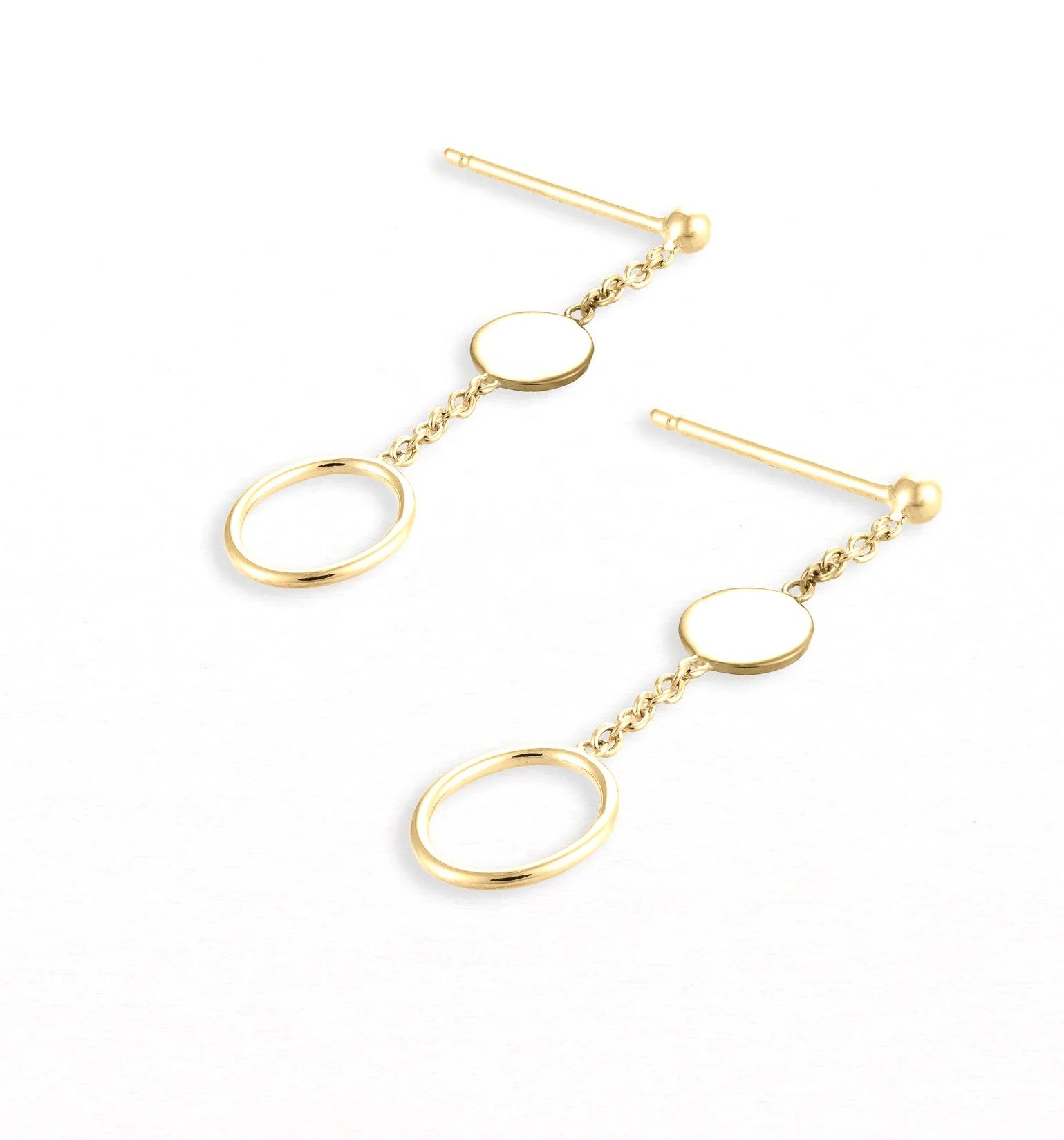 Milskye delicate jewelry 18k gold plated 925 sterling silver statement ornaments small beads discs signature oval wire earrings