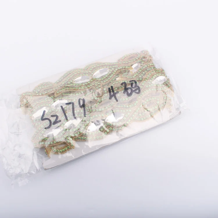 
Type of Green Color Rhinestone Trimming for Clothes 