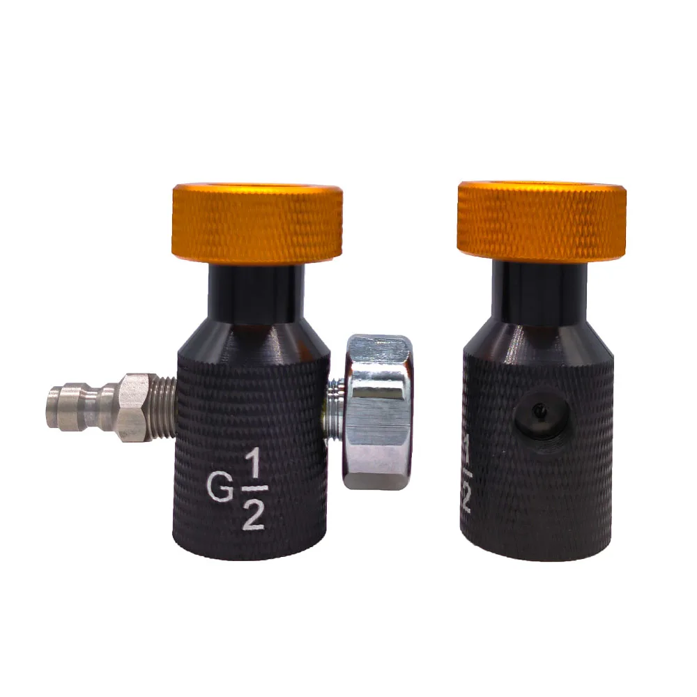 2024 Easy Screw Paintball On/ Off CO2 HPA Fill Adapter G1/2-14 with Double 1/8 NPT