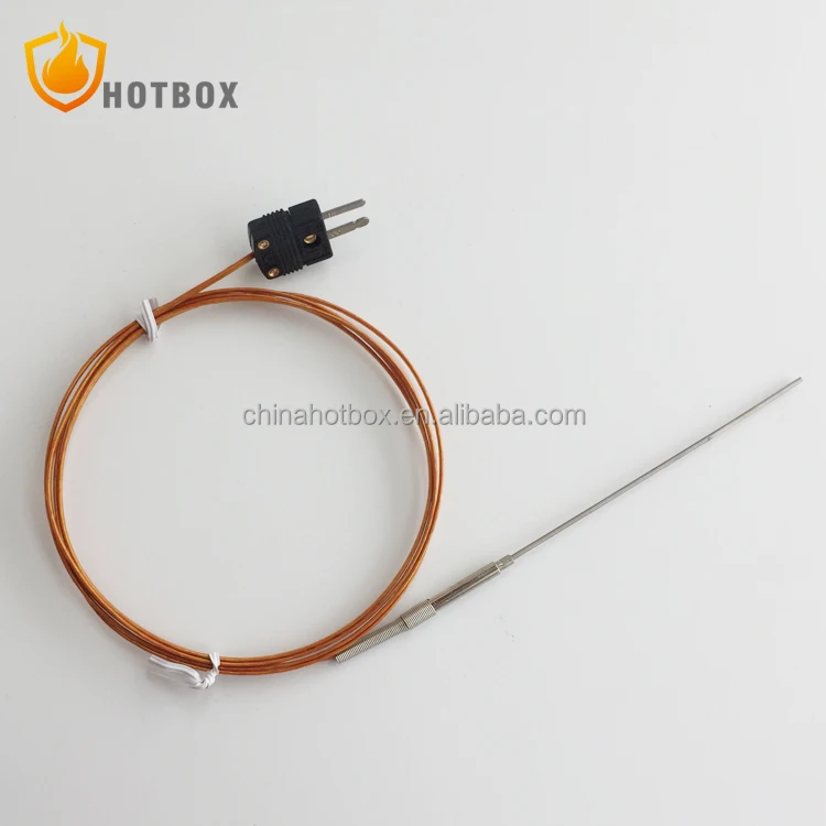 K N J E T type thermocouple with kapton insulated cable and terminal PT100 RTD temperature sensor