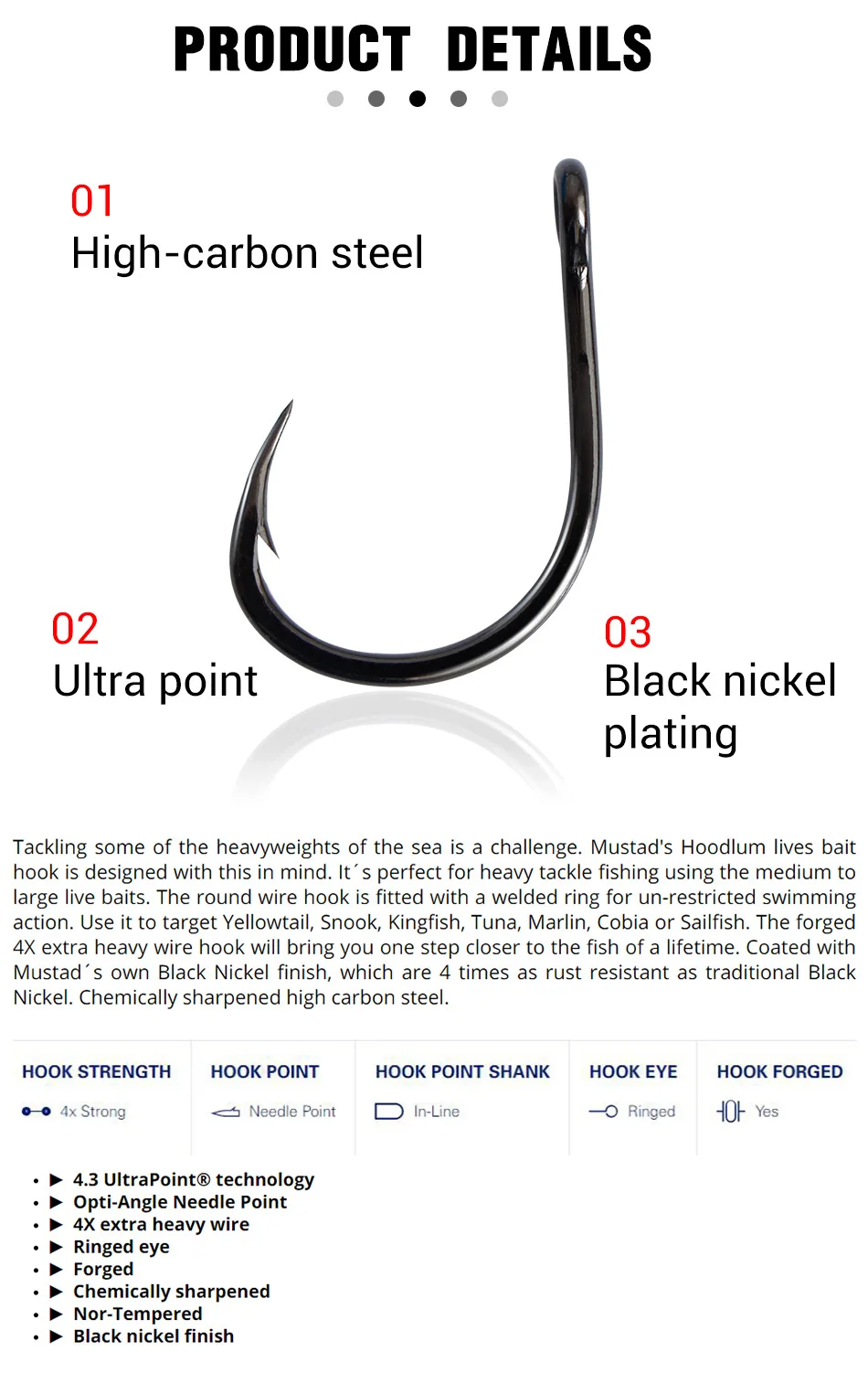 Mustad 10827 20 шт. бронзовых морских рыболовных крючков Большие размеры Карп глубоководных